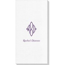 Shaped Diamond Monogram with Text Deville Guest Towels