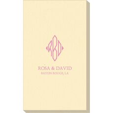 Shaped Diamond Monogram with Text Linen Like Guest Towels