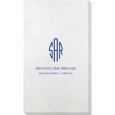 Shaped Oval Monogram with Text Bamboo Luxe Guest Towels