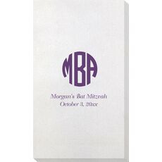 Rounded Monogram with Text Bamboo Luxe Guest Towels