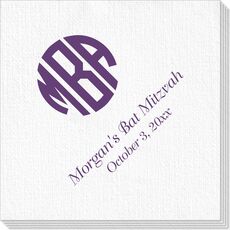 Rounded Monogram with Text Deville Napkins