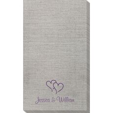Modern Double Hearts Bamboo Luxe Guest Towels