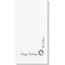Corner Text with Traditional Wreath Design Deville Guest Towels