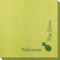 Corner Text with Pineapple Design Bamboo Luxe Napkins