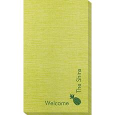 Corner Text with Pineapple Design Bamboo Luxe Guest Towels