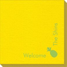Corner Text with Pineapple Design Linen Like Napkins