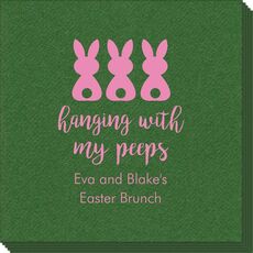 Hanging With My Peeps Easter Linen Like Napkins