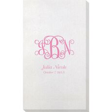 Vine Monogram with Text Bamboo Luxe Guest Towels