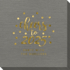 Confetti Dots Cheers to the New Year Bamboo Luxe Napkins