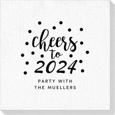 Confetti Dots Cheers to the New Year Deville Napkins