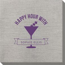 Happy Hour Martini Bamboo Luxe Napkins
