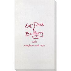 Fun Eat Drink & Be Merry Bamboo Luxe Guest Towels
