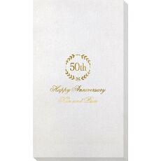 50th Wreath Bamboo Luxe Guest Towels