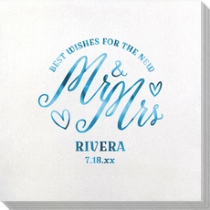 Mr. and Mrs. Best Wishes Bamboo Luxe Napkins