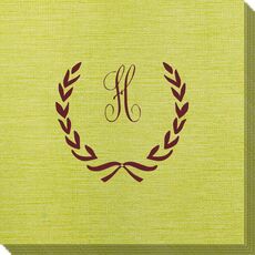 Laurel Wreath with Initial Bamboo Luxe Napkins