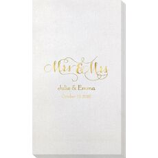Scroll Mrs & Mrs Bamboo Luxe Guest Towels