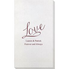 Expressive Script Love Bamboo Luxe Guest Towels