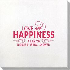 Love and Happiness Scroll Bamboo Luxe Napkins