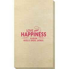 Love and Happiness Scroll Bamboo Luxe Guest Towels