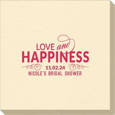 Love and Happiness Scroll Linen Like Napkins