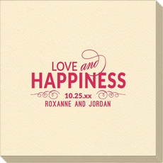 Love and Happiness Scroll Linen Like Napkins