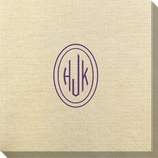 Outline Shaped Oval Monogram Bamboo Luxe Napkins