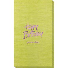 Fun Happy Birthday Bamboo Luxe Guest Towels