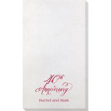 Elegant 40th Anniversary Bamboo Luxe Guest Towels