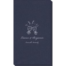 Toasting Wine Glasses Linen Like Guest Towels