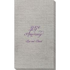 Elegant 25th Anniversary Bamboo Luxe Guest Towels