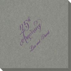 Elegant 25th Anniversary Linen Like Napkins