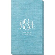 Fancy Script Monogram with Text Bamboo Luxe Guest Towels