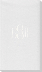 Fancy Script Monogram with Text Linen Like Guest Towels