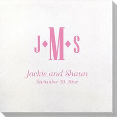 Condensed Monogram with Text Bamboo Luxe Napkins