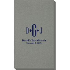 Condensed Monogram with Text Linen Like Guest Towels