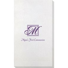 Pick Your Single Initial Monogram with Text Bamboo Luxe Guest Towels