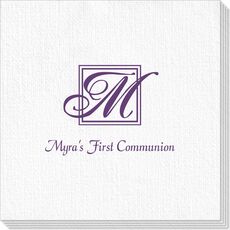 Pick Your Single Initial Monogram with Text Deville Napkins