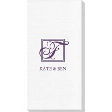 Pick Your Single Initial Monogram with Text Deville Guest Towels