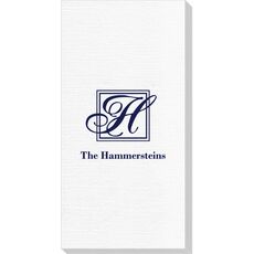 Pick Your Single Initial Monogram with Text Deville Guest Towels