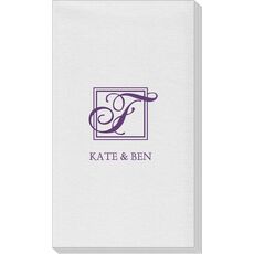 Pick Your Single Initial Monogram with Text Linen Like Guest Towels