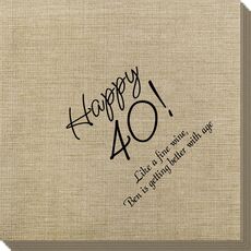 Elegant Happy 40th Bamboo Luxe Napkins
