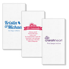Custom Deville Guest Towels with Your 1-Color Artwork with Text we will Typeset