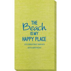 The Beach is My Happy Place Bamboo Luxe Guest Towels
