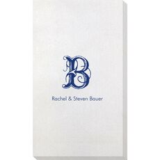 Pick Your Single Initial with Text Bamboo Luxe Guest Towels
