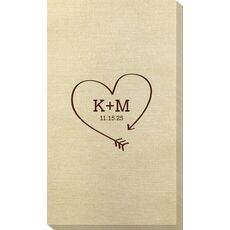 Heart Made of Arrow Bamboo Luxe Guest Towels