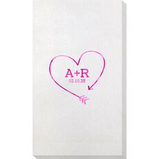 Heart Made of Arrow Bamboo Luxe Guest Towels