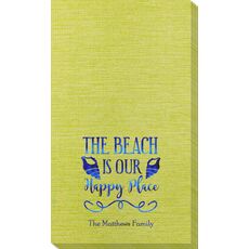 The Beach Is Our Happy Place Bamboo Luxe Guest Towels