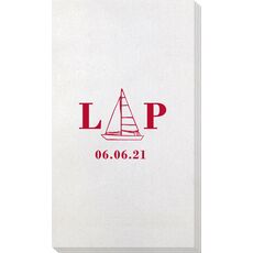 Sailboat Initials Bamboo Luxe Guest Towels