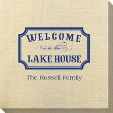 Welcome to the Lake House Sign Bamboo Luxe Napkins