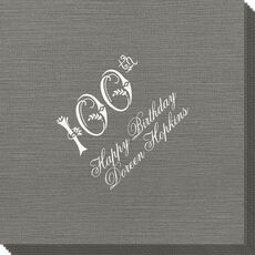 Elegant 100th Scroll Bamboo Luxe Napkins